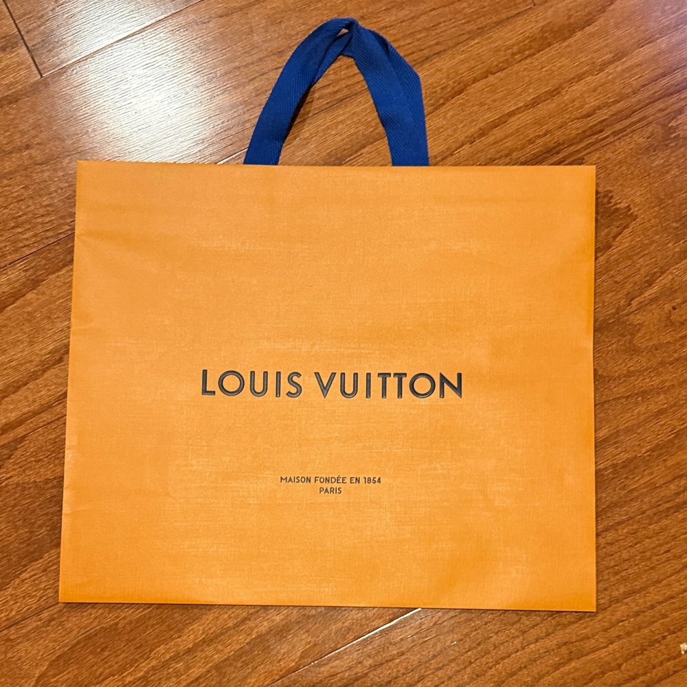 Louis Vuitton Tangerine Bag with Navy Handles